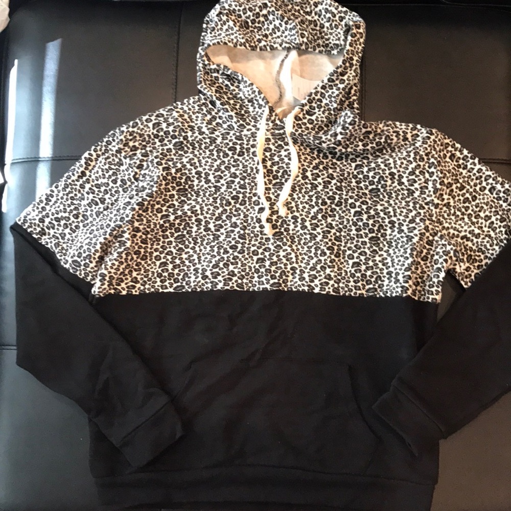NEW Black leopard hoodie